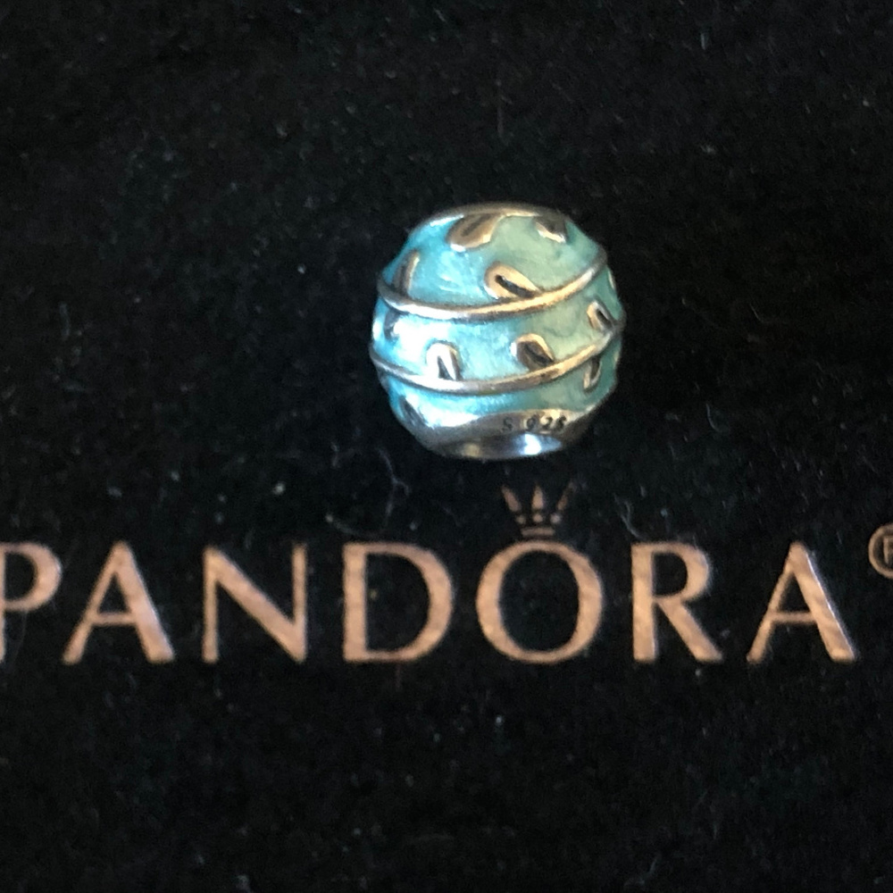 Pandora Light Blue Enamel Vines Charm